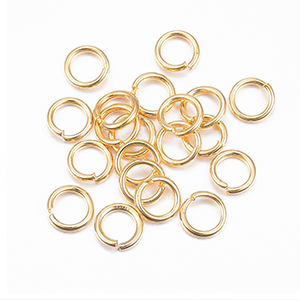 80059 Stainless Steel Open Jump Rings  For Jewellery 5X0,8mm/100Pcs/   Gold Plated color, 0.8mm Thickness  ,Material Stainless Steel,, (100 0) ()