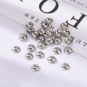 80276 Stainless steel end caps ,for jewellery 6x2mm/50pcs/ø1,8mm stainless steel color,   ,material stainless steel,,beads (15 0)