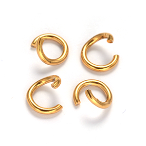 80282 STAINLESS STEEL OPEN JUMP RINGS  FOR JEWELLERY 6X1mm/100Pcs/   18k GOLD PLATED, THICKNESS 1.00mm (18Gauge)  ,Material Ion Plating(IP) 304 Stainless Steel,, (0 0) ()