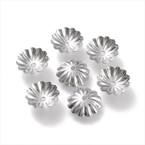 80308 Ατσαλινα καπελαγια  για κοσμημα 5.5×5.5mm/~50τεμ. ατσαλινο χρωμα, με λεια επειφανια  ,συνθεση ανοξειδωτο ατσαλι,περαστα (75 0)