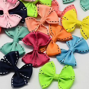 80969 TEXTUKE BOWKNOT  FOR DECORATION 33X52MM/6PCS/   MULTICOLOR,   ,MATERIAL ,, (12 0) ()