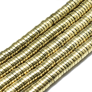 81299 Synthetic Hematite Disc Beads,Heishi Beads  For Jewellery 4.5X1mm/370Pcs/   18k GOLD PLATED,   ,Material ,,Beads (7 3) ()