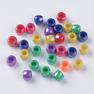 81366 Acrylic Round Beads with Big Hole  For Jewellery 8X6mm/100Pcs//Ø4mm   MultiColor,   ,Material Acrylic,,Beads (22 2) ()
