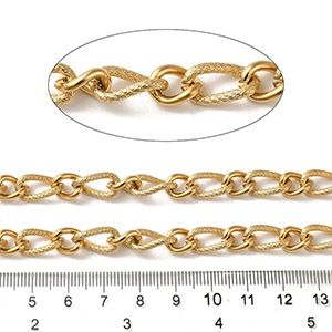 81580 Ατσάλινες Αλυσίδες  Για Κόσμημα 13X7.5mm/1Μέτρ. 18Κ Επίχρυσο Χρώμα,   ,Συνθεση , (1.3 0) (0gr) ()