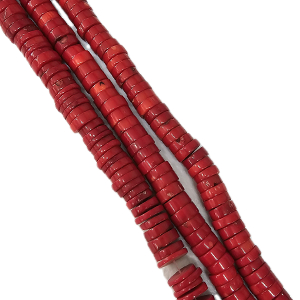 81627 Coral Rondelle Beads ,For Jewellery 12X3.5mm/130Pcs/ Red Color,   ,Material ,,Beads (6 8) ()