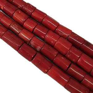 81629 Coral (Sea Bamboo) tubes ,For Jewellery 16X14mm/26Pcs/ Red Color,   ,Material ,,Beads (6 7) ()