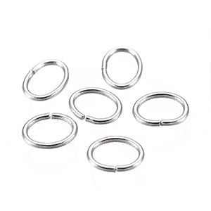81659 Stainless Steel Oval Jamp Rings  For Jewellery 4.5X3.5mm/50Pcs/   Steel color, 0.5mm Thickness  ,Material Stainless Steel,, (44 6) ()