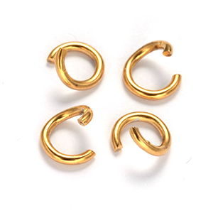 81726 STAINLESS STEEL OPEN JUMP RINGS  FOR JEWELLERY 5X0,8mm/100Pcs/  (18K) GOLD PLATED, 0.8mm THICKNESS  ,Material ,, (0 5) ()