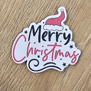 81777 Wooden Christmas Ornaments ‘, Merry Christmas’ For Decoration 60X65mm/1Pcs/   MultiColor, Self Adhesive  ,Material Plywood,Christmas,Charms (14 0) ()