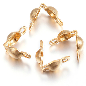 81784 Stainless steel bead tips, calotte ends ,for jewellery 6x3mm/20pcs/ gold plated,   ,material stainless steel,, (1 0)