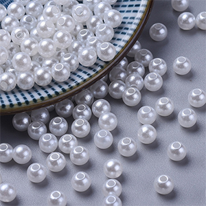 81794 ABS PLASTIC IMITATION PEARLS  FOR JEWELLERY 5MM//20GR/   WHITE COLOR, PEARLS  ,MATERIAL GLASS,,BEADS (14 0) ()