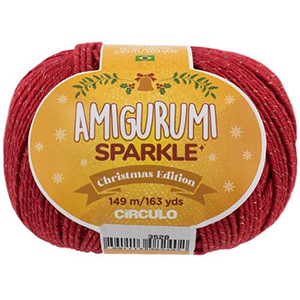 82058 CIRCULO AMIGURUMI SPARKLE METALLIC YARN  FOR BABY DOLLS 80GR/149METERS/   RED COLOR,   ,MATERIAL POLYESTER,, (7 0) ()