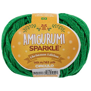 82060 CIRCULO AMIGURUMI SPARKLE METALLIC YARN  FOR BABY DOLLS 80GR/149METERS/   GREEN COLOR,   ,MATERIAL POLYESTER,, (10 0) ()