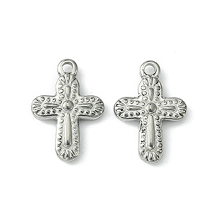 82103 I.p 304 stainless steel cross pendants  36x24mm/1pcs for jewellery stainless steel 304  ιon plating ,for jewellery 19x13mm/1pcs/ steel color,   ,material ,religious,charms (9 0)