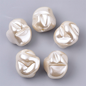 82150 ABS ACRYLIC IMITATION PEARL BEADS  FOR JEWELLERY 22X20MM/10PCS/   NATURAL COLOR, PEARLS  ,MATERIAL ,,BEADS (2 0) ()