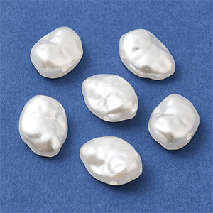 82164 Acrylic Pearl Beads ,For Jewellery 15X12mm/20Pcs//Ø1.6mm Natural Color, Pearls  ,Material ABS Plastic,,Beads (33 10) ()