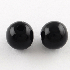 82173 Ακρυλικές Χάντρες στρόγγυλες μπίλια Για κόσμημα 8mm/Ø2mm/~500γρ. ΜΑΥΡΟ ΧΡΩΜΑ, Για κομποσκοίνι ,Συνθεση Ακρυλικό,Χάντρα (2 1) (23gr) ()