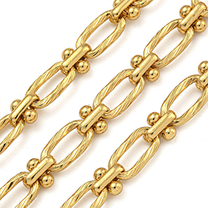 82181 Stainless Steel Cable chains ,For Jewellery 10X6mm/1Meters/ (IP) Gold Plated,   ,Material Ανοξείδωτο Ατσάλι 304,, (4.1 0) ()