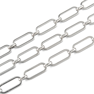 82196 Stainless Steel Link Chains ,For Jewellery 6X4.5mm/1Meters/ Steel color, Per Meter  ,Material Ανοξείδωτο Ατσάλι 304,, (3 0.01) ()