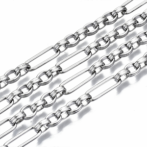 82197 Stainless Steel Cable chains ,For Jewellery 19X6mm/1Meters/ Steel color, Per Meter  ,Material Ανοξείδωτο Ατσάλι 304,, (3 1) ()