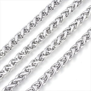 82198 Stainless Steel Wheat Chains ,For Jewellery 5X2mm/1Meters/ Steel color, Per Meter  ,Material Ανοξείδωτο Ατσάλι 304,, (3.05 5) ()