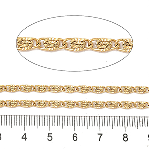 82200 Stainless Steel Cable chains ,For Jewellery 7X3mm/1Meters/ Gold Plated, Per Meter  ,Material Ανοξείδωτο Ατσάλι 304,, (1 0.09) ()