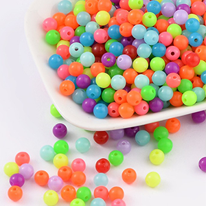 82335 ACRYLIC ROUND BEADS  FOR JEWELLERY 6mm/500gr/   MULTICOLOR,Opaque   ,Material ,,BEADS (1 1) ()