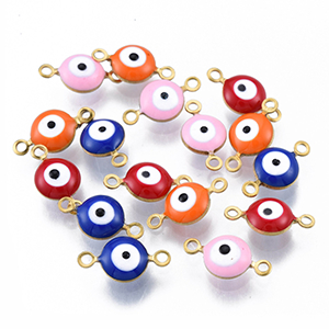 82398 STAINLESS STEEL EVIL EYE LINKS ,FOR JEWELLERY 13X6.5MM/1PCS/ 18K GOLD PLATED,   ,MATERIAL Ανοξείδωτο Ατσάλι 304,,LINKS/CONNECTORS (0 0) ()