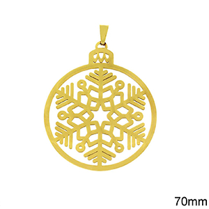 82709 Stainless Steel Snowflakes ‘House’For Charms/Decoration 70mm//1Pcs/ Gold Plated,   ,Material Ανοξείδωτο Ατσάλι 304,Christmas,Charms (2 0) ()