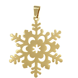 82712 Stainless Steel Snowflakes ‘House’For Charms/Decoration 40mm//1Pcs/ Gold Plated,   ,Material Ανοξείδωτο Ατσάλι 304,Christmas,Charms (3 0) ()