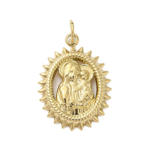 82816 Stainless Steel Oval Panagitses Amulet ,For Jewellery 21X15mm/1Pcs/ Gold Plated,   ,Material Ανοξείδωτο Ατσάλι 304,,Charms (20 0) ()