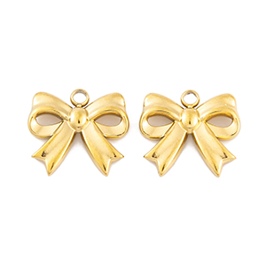 82823 Stainless Steel Rectangle/Bar pendants ‘Bowknot’For Jewellery 13X15mm/1Pcs/ 18k GOLD PLATED,   ,Material Ανοξείδωτο Ατσάλι 304,,Charms (20 0) ()