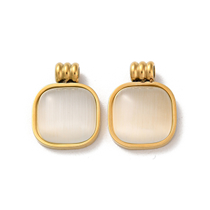 82824 Διάφορα Ατσάλινα μενταγιόν με Ημιπολύτιμους Λίθους  Για κόσμημα 18X13mm/1Τεμ. 14κ επίχρυσο Χρώμα,   ,Συνθεση Ανοξείδωτο Ατσάλι 304,Κρεμαστά (0 1) (12gr) ()