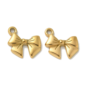 82865 Stainless Steel Rectangle/Bar pendants ‘Bowknot’For Jewellery 15X12mm/1Pcs/ 18k GOLD PLATED,   ,Material Ανοξείδωτο Ατσάλι 304,,Charms (20 0) ()
