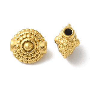 83057 Stainless Steel Beads ,For Jewellery 9X8mm/1Pcs/ Gold Plated, With Black Ziconia  ,Material Ανοξείδωτο Ατσάλι 304,Beads (16 4) ()