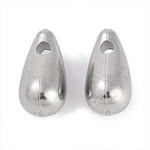 83063 STAINLESS STEEL TEARDROP CHARMS WITH CUBIC ZIRCONIA  FOR JEWELLERY 12X7MM/2PCS/   STEEL COLOR,   ,MATERIAL ,BEADS (5 8) ()