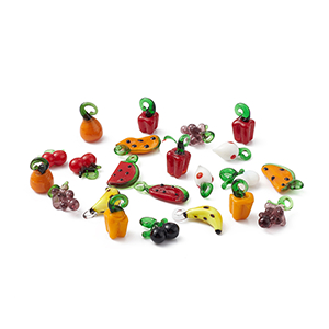 83579 Glass Fruit Pendants ,For Jewellery 13mm//3Pcs/ MultiColor, ,Material ,Summer,Charms (0 1) ()