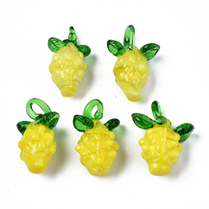 83580 Glass Fruit Pendants ,For Jewellery 23mm//3Pcs/ MultiColor, ,Material ,Summer,Charms (16 6) ()