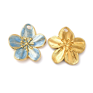 83628 Stainless Steel Enamel Flower Charms  For Jewellery 25X22mm/1Pcs/   18k GOLD PLATED,   ,Material Ανοξείδωτο Ατσάλι 304,,Charms (20 0) ()
