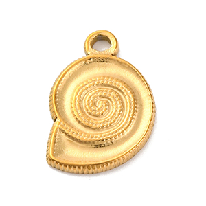 83653 Stainless Steel Conch Pendants ,For Jewellery 15X10mm/1Pcs/ 18k GOLD PLATED,   ,Material Ανοξείδωτο Ατσάλι 304,Summer,Charms (12 0) ()