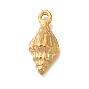 83656 Stainless Steel Conch Pendants ,For Jewellery 19X9mm/1Pcs/ (IP) Gold Plated,   ,Material Ανοξείδωτο Ατσάλι 304,Summer,Charms (20 0) ()