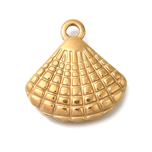 83657 Stainless Steel Conch Pendants ,For Jewellery 16X16mm/1Pcs/ (IP) Gold Plated,   ,Material Ανοξείδωτο Ατσάλι 304,Summer,Charms (20 0) ()