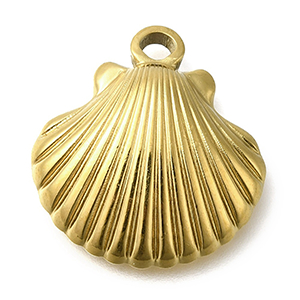 83659 Stainless Steel Conch Pendants ,For Jewellery 22X20mm/1Pcs/ 18k GOLD PLATED,   ,Material Ανοξείδωτο Ατσάλι 304,Summer,Charms (20 0) ()