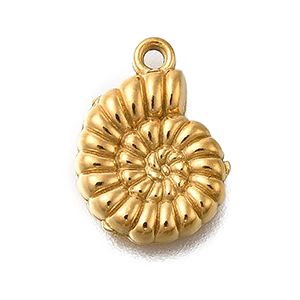 83703 Stainless Steel Conch Pendants  For Jewellery 14X10mm/2Pcs/   18k GOLD PLATED,   ,Material Ανοξείδωτο Ατσάλι 304,Summer,Charms (20 0) ()