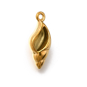 83704 Stainless Steel Conch Pendants ,For Jewellery 23X9mm/1Pcs/ 18k GOLD PLATED,   ,Material Ανοξείδωτο Ατσάλι 304,Summer,Charms (20 0) ()