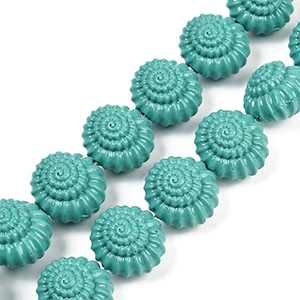 83996 Synthetic Coral ‘Sea Shell’For Jewellery 22X22mm/1Pcs//Ø1.2mm Turquoise Color,   ,Material ,Summer,Beads (8 6) ()