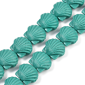 83997 Synthetic Coral ‘Sea Shell’For Jewellery 13X13mm/2Pcs//Ø2.5mm Turquoise Color,   ,Material ,Summer,Beads (8 9) ()