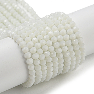 84252 Γυάλινες Χάντρες με έδρες  Για κόσμημα 3.5mm/~163Τεμ.   Λευκό Χρώμα,   ,Συνθεση Γυαλί,Χάντρα (20 0) (110gr) ()