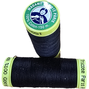 84288 COTTON SEWING THREAD POLYESTER  FOR SEWING 150DTEXX3/150METERS/  (MADAME TRICOTE PARIS) BLACK COLOR,   ,MATERIAL ,, (56 4) ()