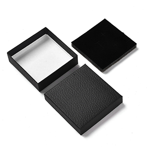 84356 SQUARE CARTON BOXES  FOR JEWELLERY 9X9X3CM/1PCS/   BLACK COLOR,   ,MATERIAL ,, (34 11) ()